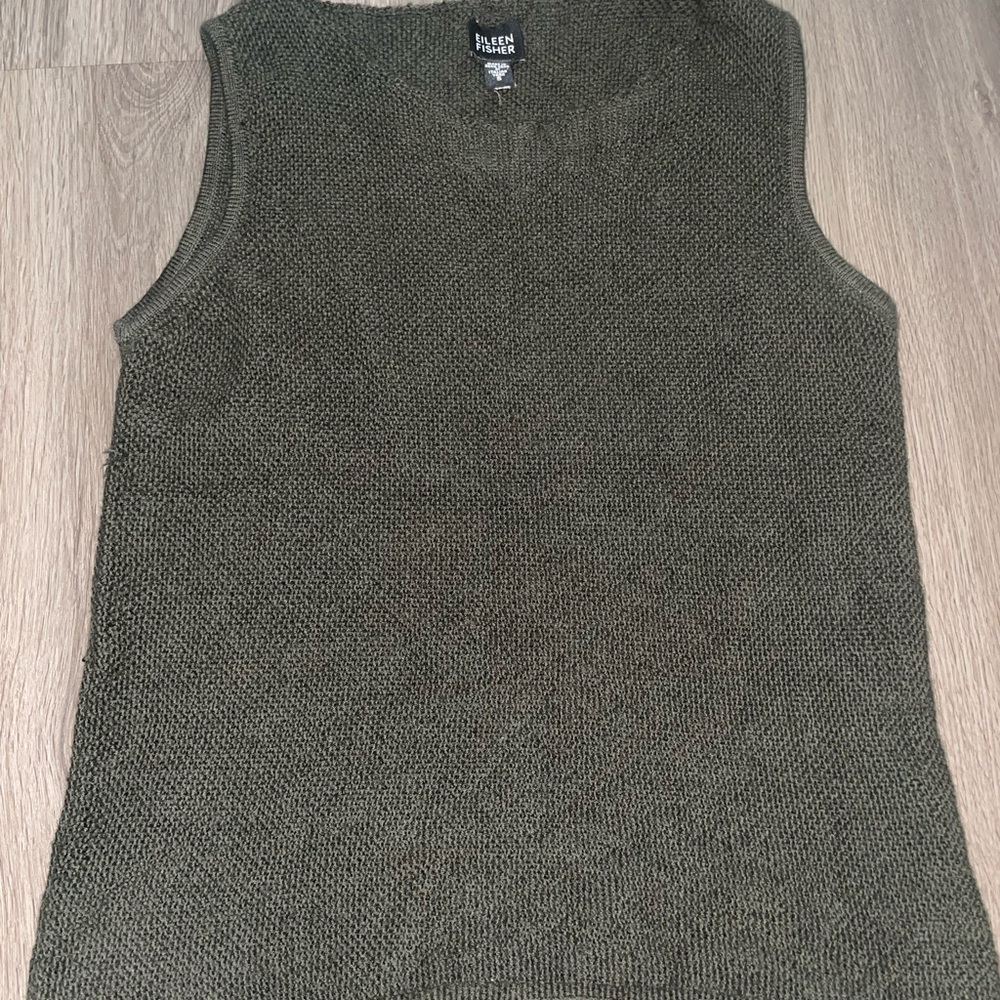 Eileen Fisher Women’s Olive Sleeveless Knit Tank Small